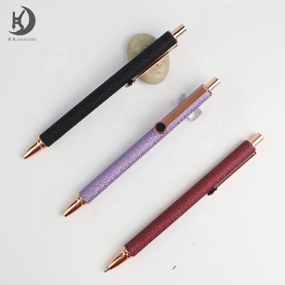 M-2 Promotional matt color design push action ballpoint pen custom logo pen