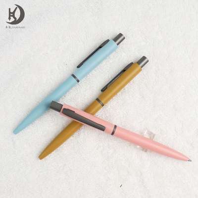 M-3 Promotional aluminum rubber ballpoint pen custom imprinted logo push action pen