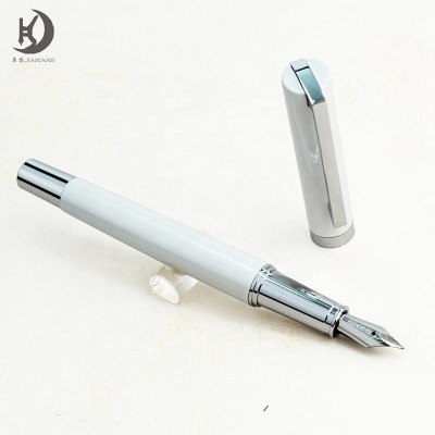 Q-51 Classic business gift promotional white fountain pen custom logo best writing calligraphy pen