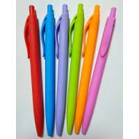 Factory Directly Sales Multicolor Click Plastic Rubberized Ball Pen with Custom Logo