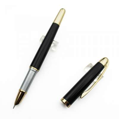 Q-15 Customized engraved logo slim metal fountain pen smooth writing calligraphy pen