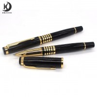 MS004 Promotional Luxury Heavy Gold Trim Metal Roller Ball Pen With Custom Printed Logo Perfect Gift For Men Women